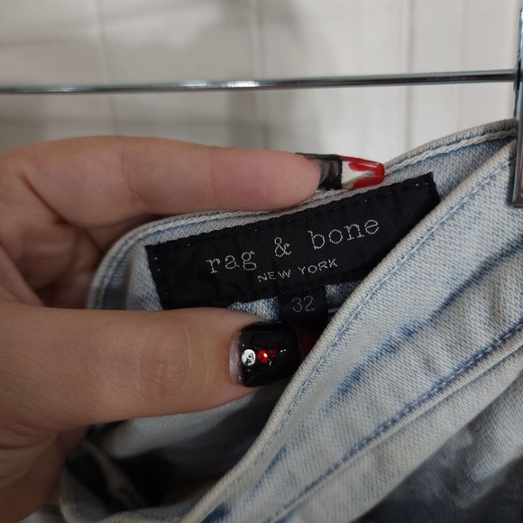 Rag Bone Womens Jeans High Rise Busted Knee Straight Leg Boyfriend Denim Pant 32 - Picture 8 of 11